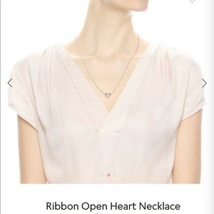 Pandora Ribbon Open Heart Necklace 